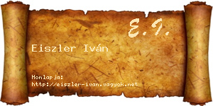 Eiszler Iván névjegykártya